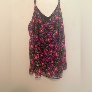 Torrid Floral Blouse in Black and Pink